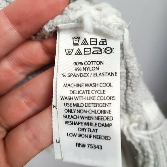 NWT Sigrid Olsen Women's Small Gray Cardigan Striped Sweater Pockets Open Thick - Picture 9 of 9